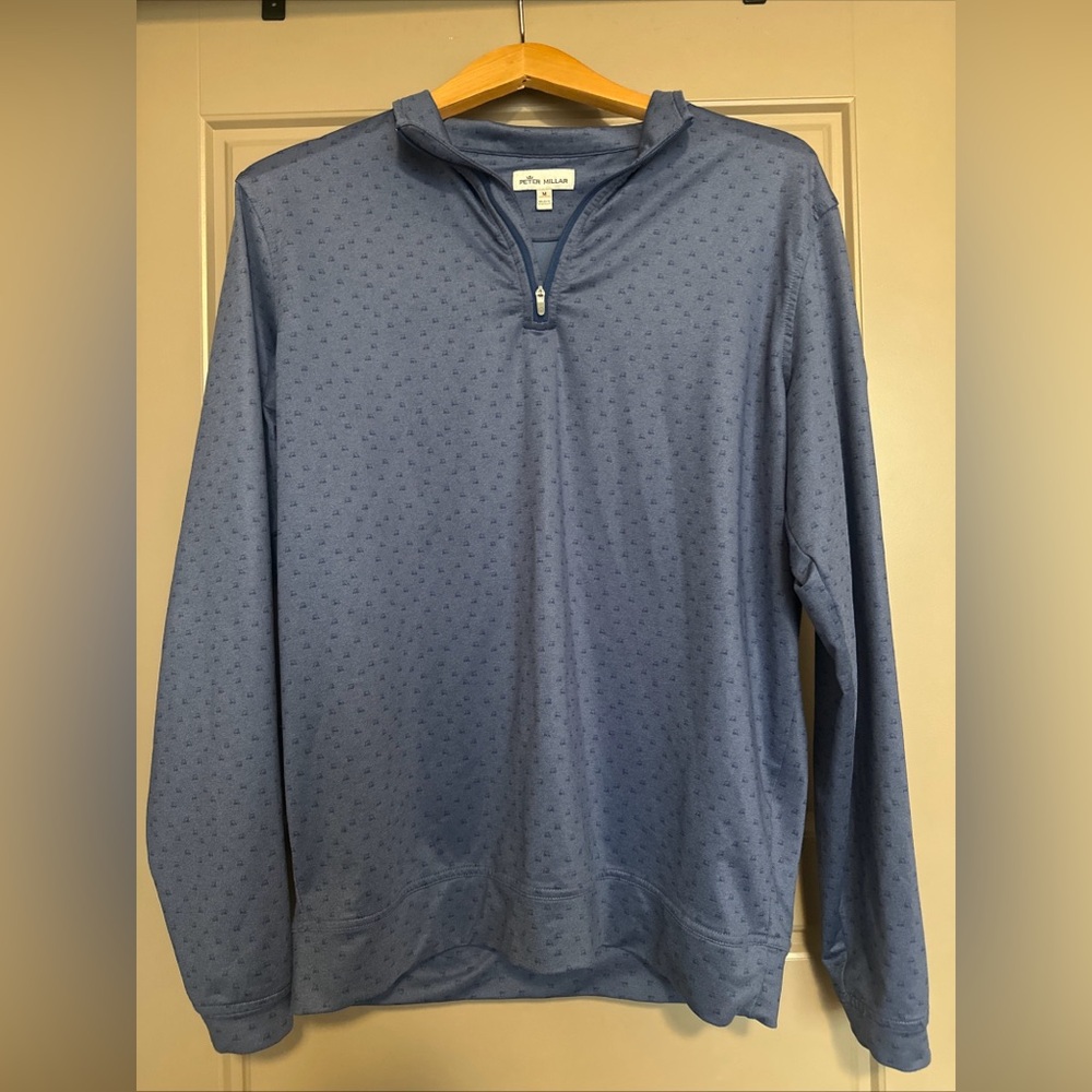 Peter Millar Steel Blue Textured Pullover